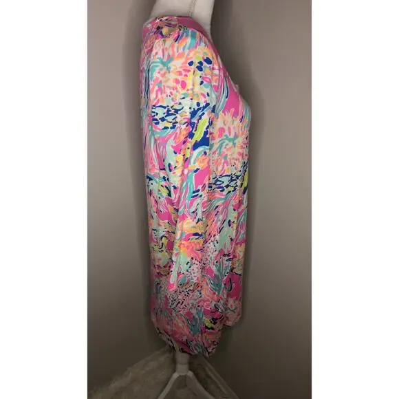 Lilly Pulitzer Devon Tiki Pink Sunken Treasure Shift Dress M - Picture 4 of 7